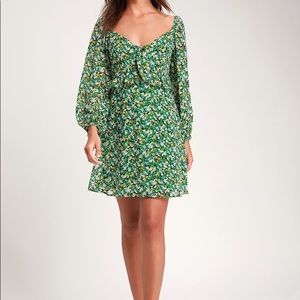 Lulu’s Green Floral Print Dress